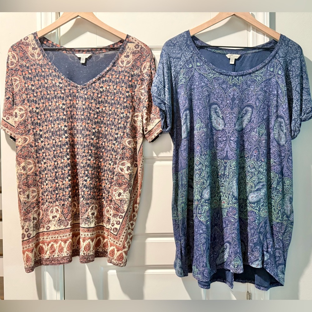 Lucky Brand Boho Short Sleeve Casual Tops Size 1X
